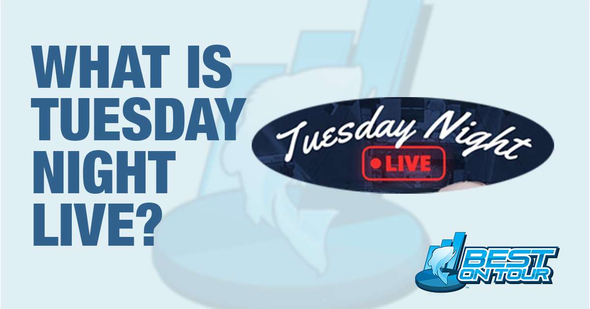 what is tuesday night live? best on tour logo in corner